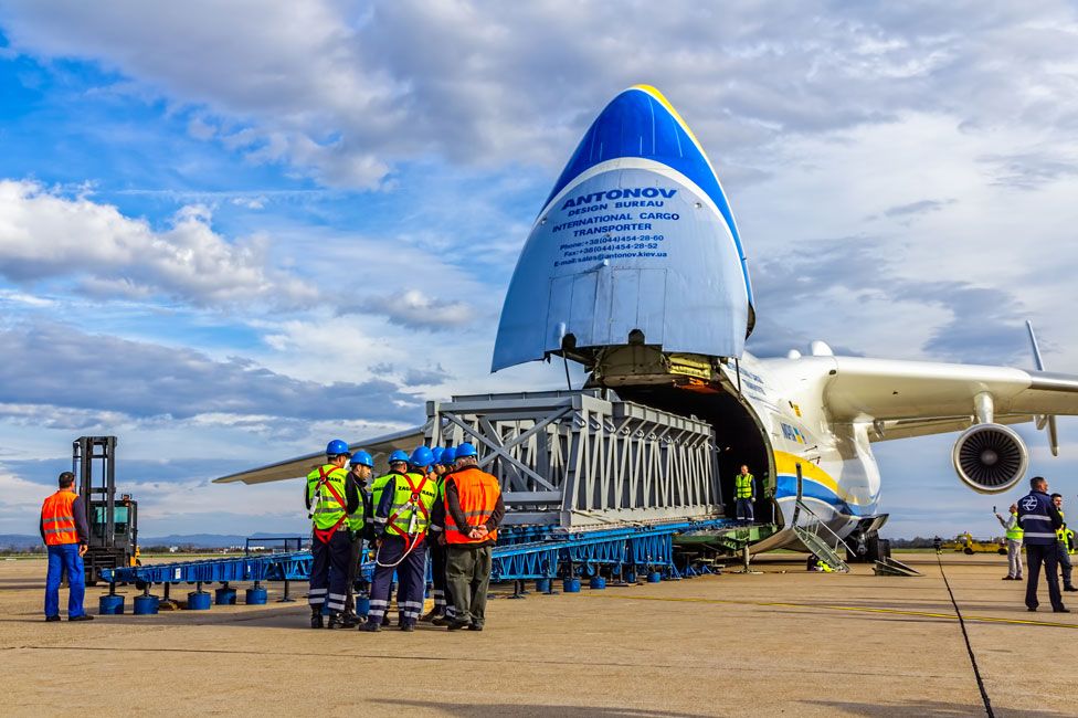 There have been allegations that the world's largest aeroplane has been destroyed in the midst of the Ukrainian crisis.