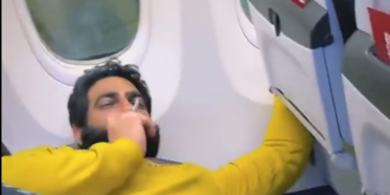 Passenger smoking inside Spicejet plane