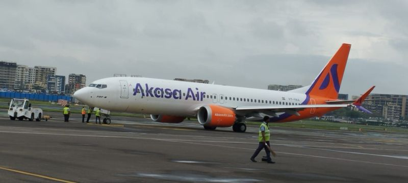 Akasa Airlines Aircraft on Ground before the First Flight
