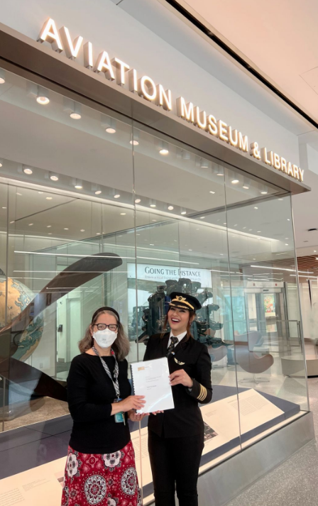 Air India Pilot, Captain Zoya Agarwal at San Francisco Museum in the US (Photo/credits Captain Zoya's social media handle)