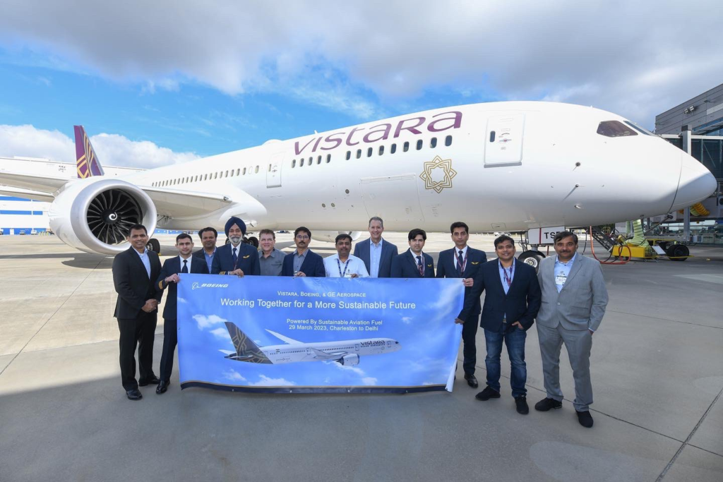 Vistara takes delivery of 4th Boeing 787 Dreamliner and became first carrier to fly on sustainable aviation fuel (SAF)
