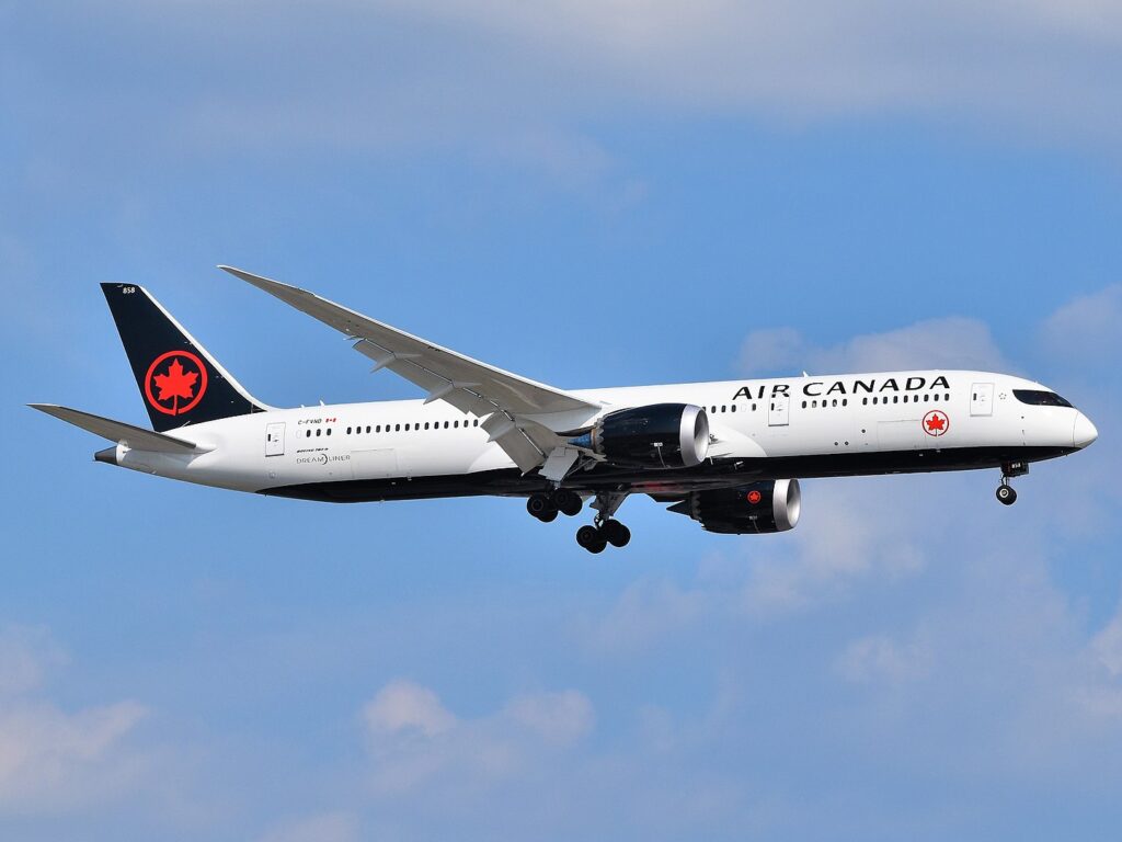 Air Canada Montreal to Amsterdam using SAF