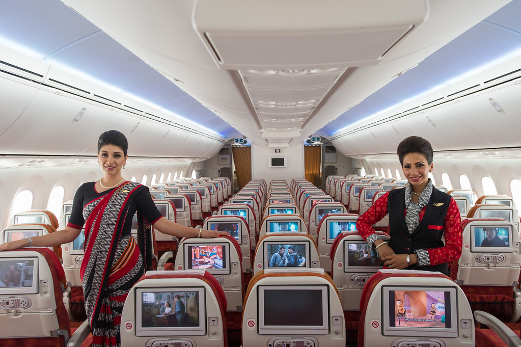 Air India Cabin Interiors welcomed by Woman flight crew