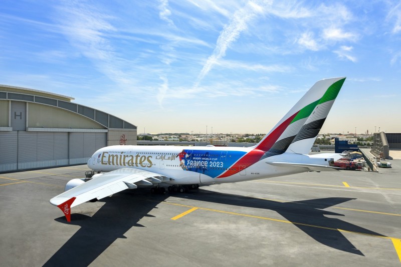 Emirates Unveils New Rugby World Cup 2023 Livery on Airbus A380