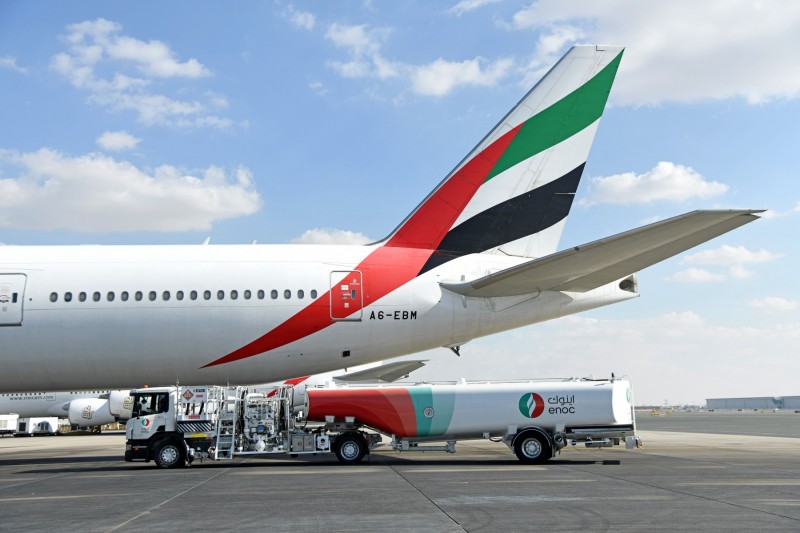 Flag carrier of UAE, Emirates (EK), has received sustainable aviation fuel (SAF) from Shell Aviation at London Heathrow Airport (LHR).