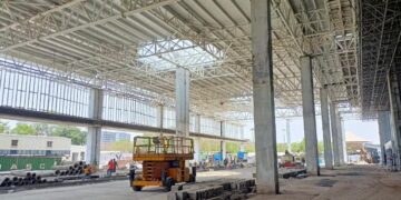 The brand-new integrated terminal building is nearing completion at the airport in Pune