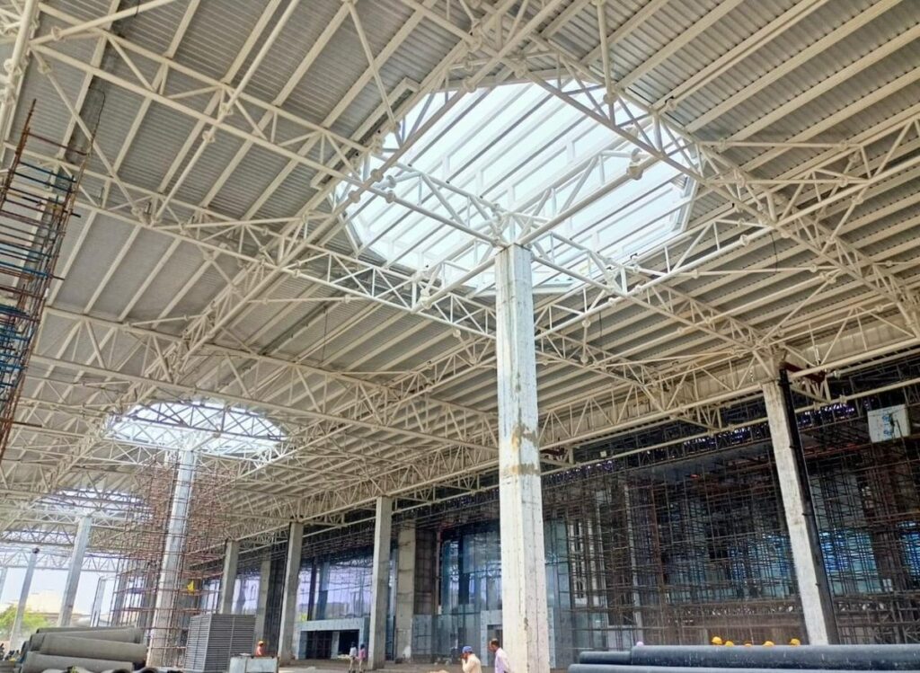 The brand-new integrated terminal building is nearing completion at the airport in Pune