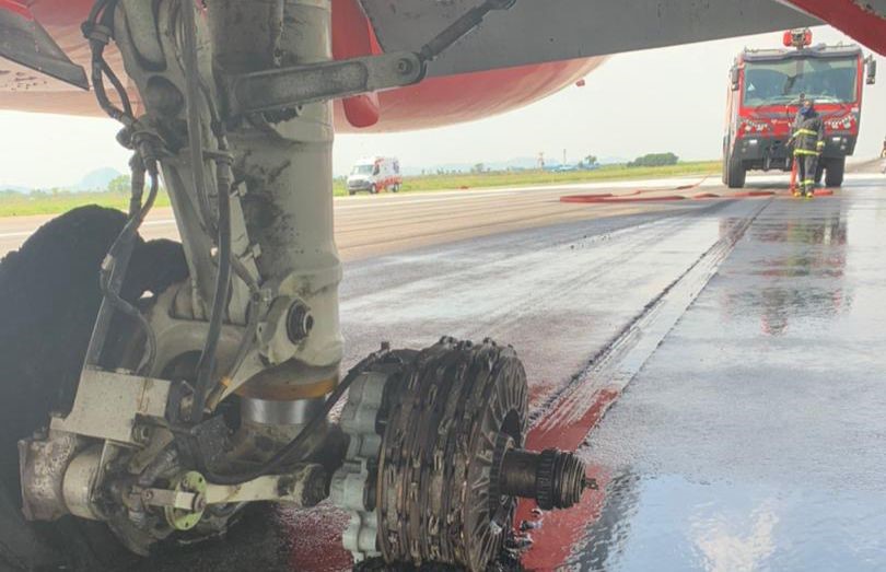 At Abuja Airport a Max Air Boeing 737 crashed when numerous tyres ruptured