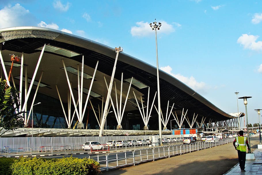 At Bengaluru International Airport, "moderate" rain brings rain water into T2. 
