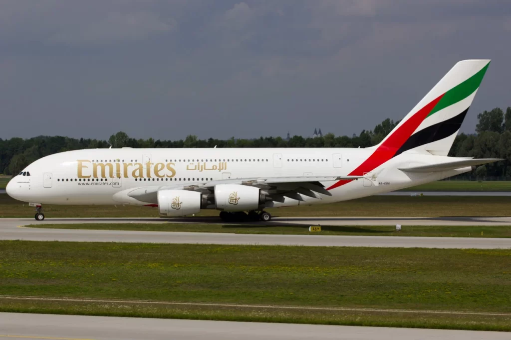 Emirates Airbus A380 airliner