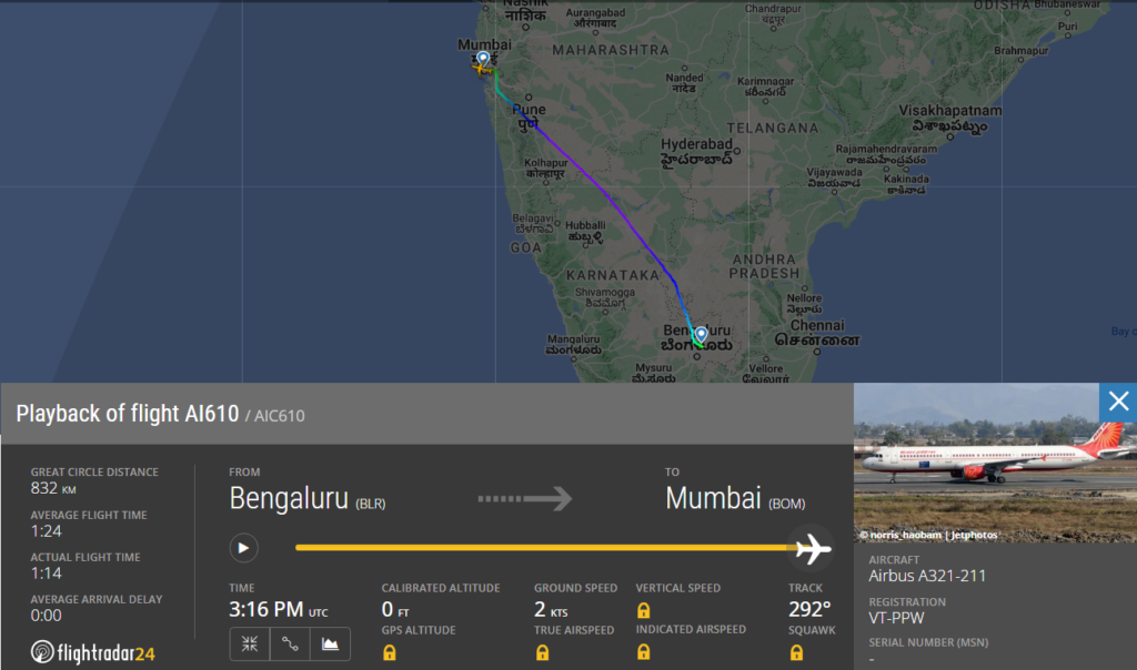Air India Bengaluru-Mumbai A321 Flight Experiences Hydraulic Failure