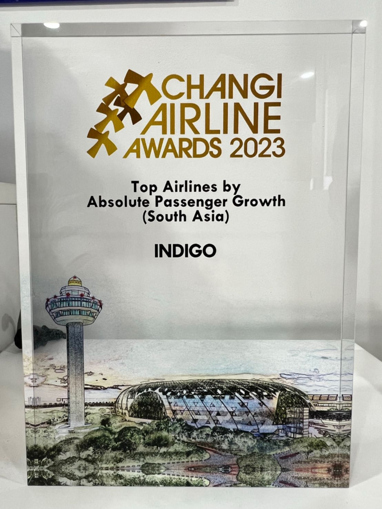 IndiGo Wins Top Airlines By Passenger Growth SouthAsia Award at the Changi Airline 2023 | Exclusive