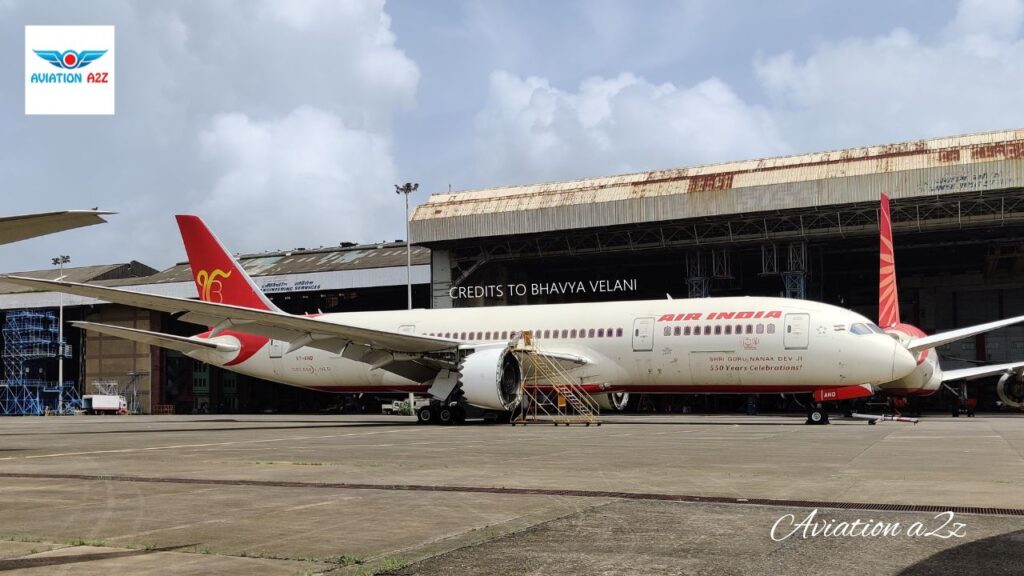 Air India Boeing 787 in AIESL MRO Maintenance hangar at Mumbai, Photo by Bhavya Velani