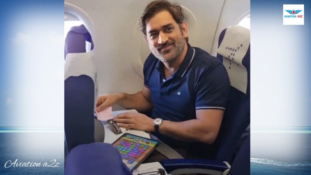 MS Dhoni Travels in Economy on IndiGo, Plays Candy Crush | Viral Video