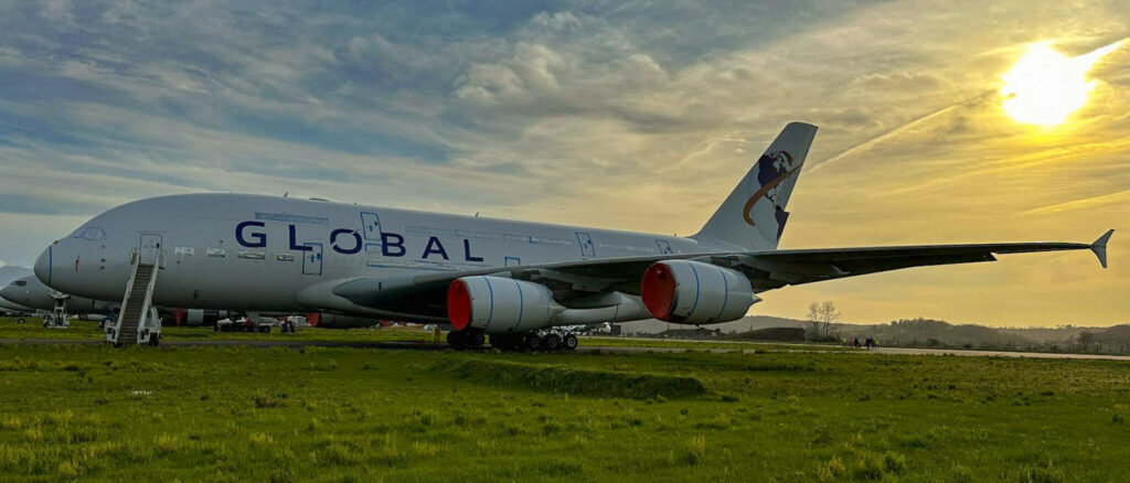 UK-based long-haul startup Global Airlines (5S) has revealed that its initial Airbus A380 is a former China Southern Airlines (CZ) aircraft currently stored at California's Mojave airport.