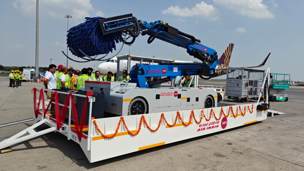 Tata-owned Air India (AI), India's prominent global airline, has introduced an eco-friendly, automated system for washing and cleaning aircraft exteriors, aiming to enhance operational efficiency by adopting innovative technology.