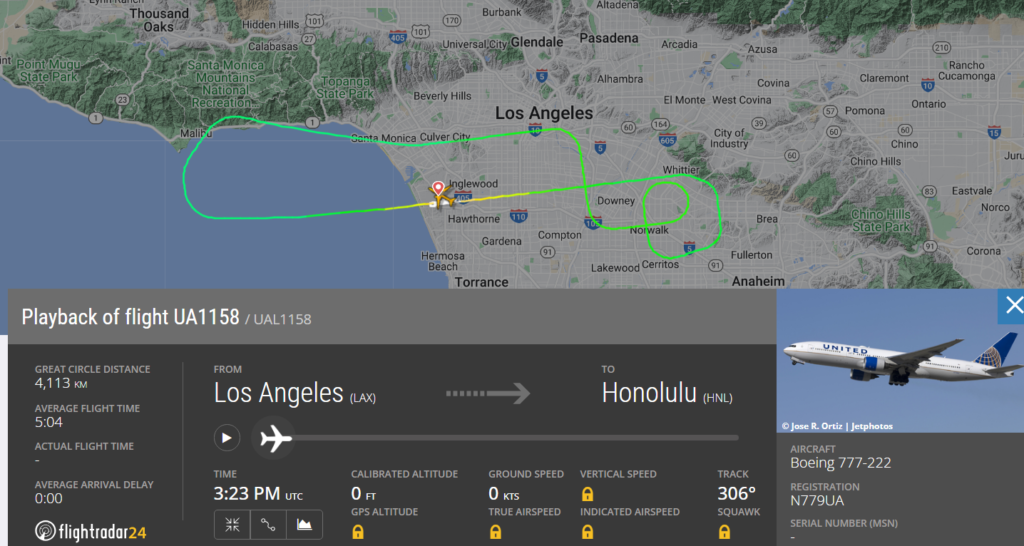 United Boeing 777 Los Angeles to Hawaii Makes an Emergency Landing Amid Smoke