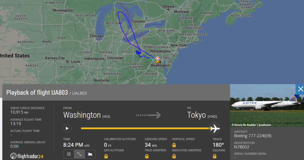 Chicago-based United Airlines (UA) has canceled its Washington (IAD) to Tokyo (HND) flight amid severe weather conditions, as per the source.