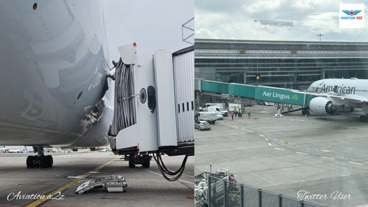 Dublin Airport Airbrige Collapsed, damaging American Airlines Boeing ...