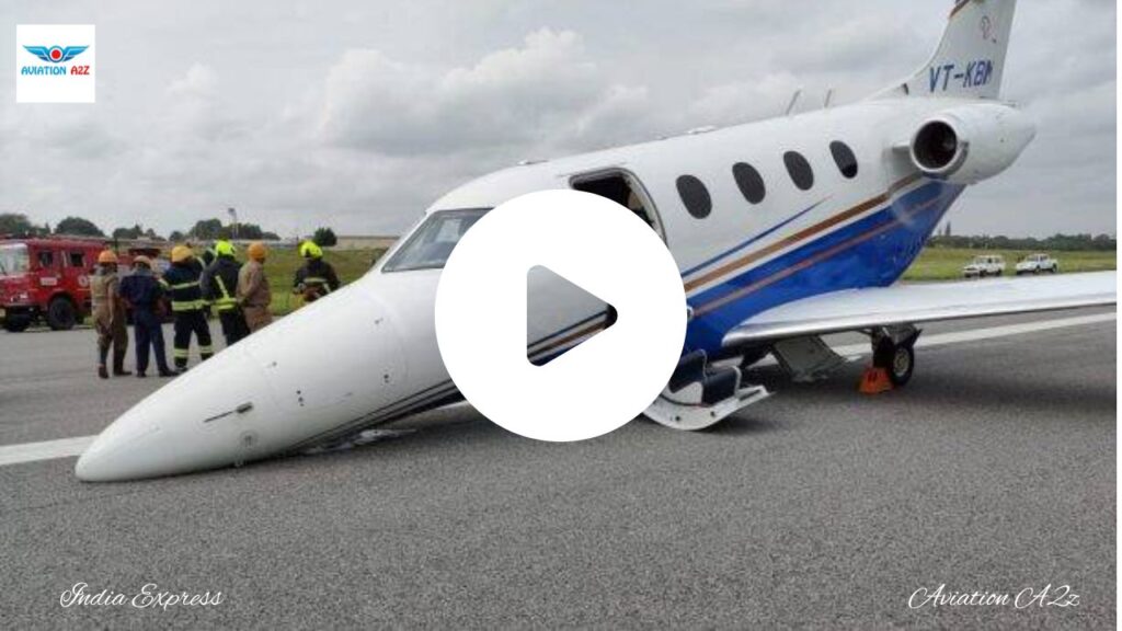 Charter Plane Experienced Nose Gear Failure at Bengaluru HAL Airport | Watch Exclusive Video