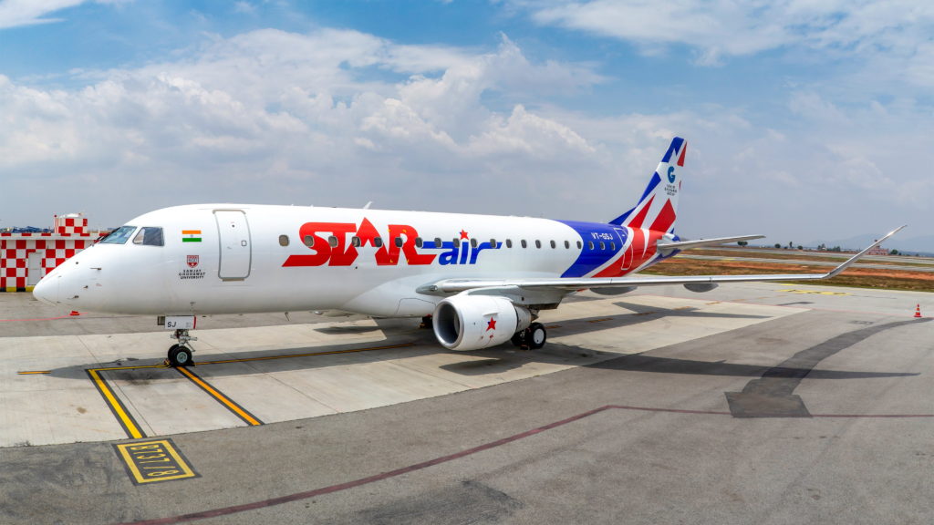 India's regional carrier, Star Air (S5), has added the third brand-new Embraer E175 and is planning to enhance its network with new routes.