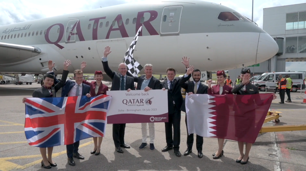 Qatar Airways returned to BHX, following a three-year absence, with daily services to Doha.
