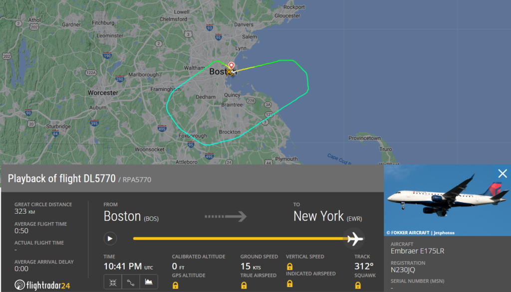 BOSTON- Atlanta-based, world's renowned carrier Delta Air Lines (DL) flight from Boston (BOS) to New York (EWR) made an emergency landing due to a possible security breach.