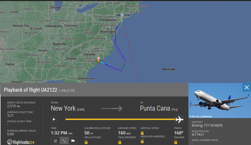 Chicago-based United Airlines (UA) flight from New York (JFK) to Punta Cana (PUJ) witnessed extreme turbulence, which severely injured two cabin crew and one passenger.
