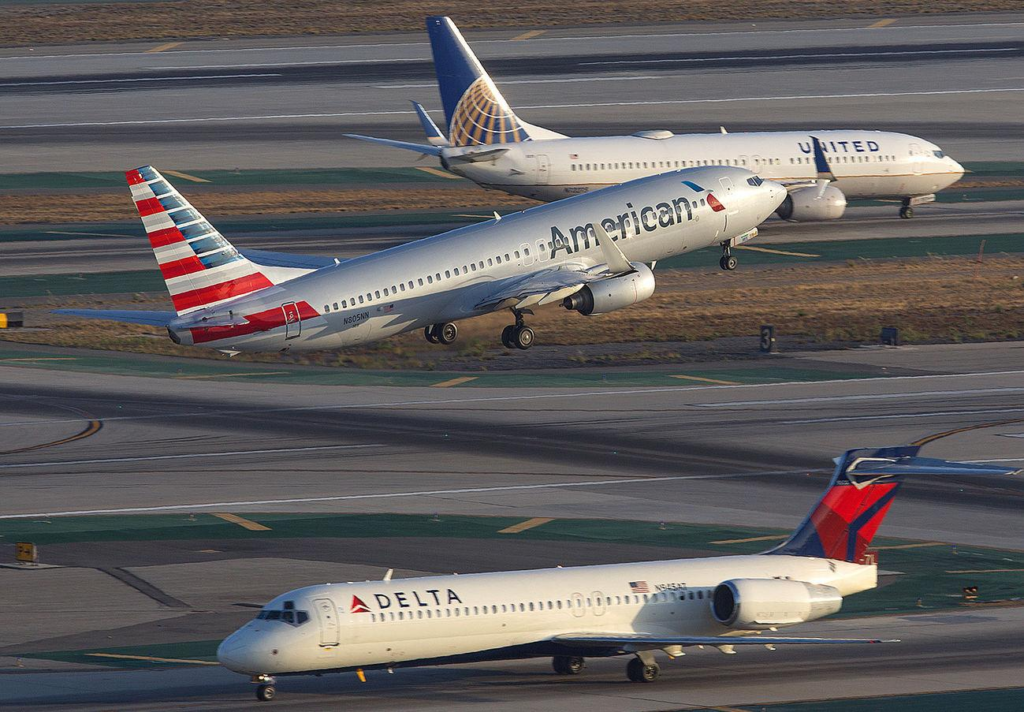 American Delta and United Airlines
