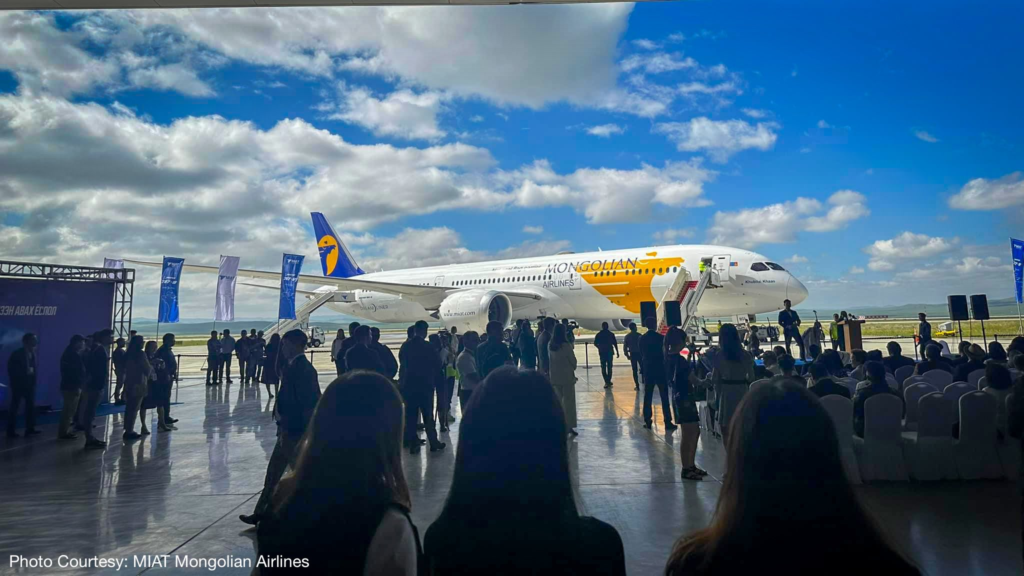 On August 11, 2023, MIAT Mongolian Airlines (OM), the official airline of Mongolia, received its first-ever Boeing 787 Dreamliner.