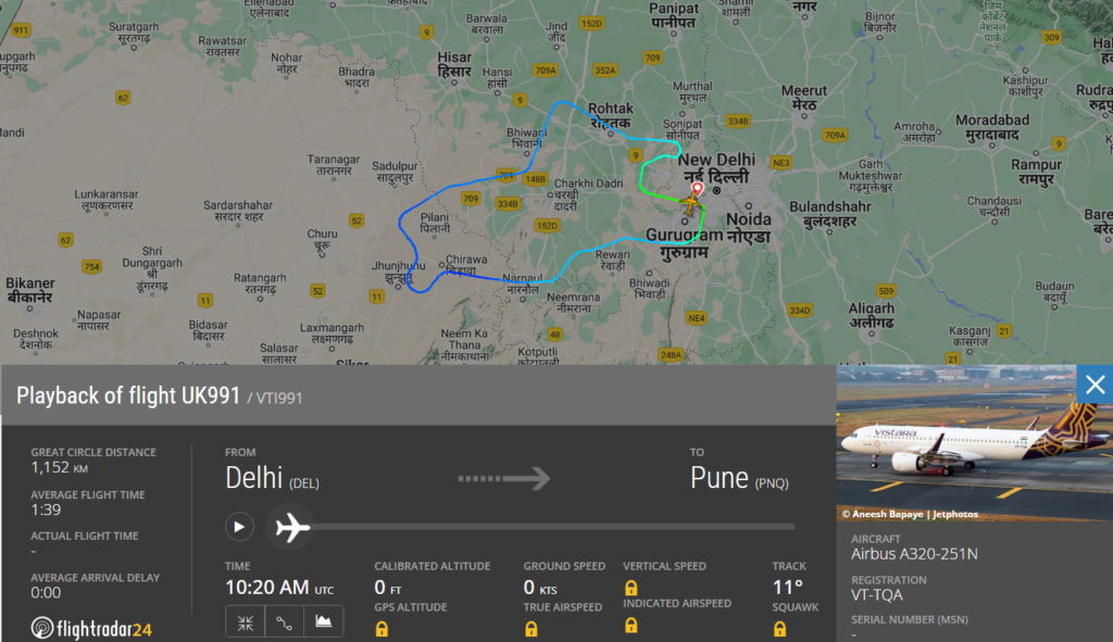DELHI- On August 22, 2023, TATA SIA Joint Venture Vistara (UK) Airlines flight traveling from Delhi (DEL) to Pune (PNQ) had to return to DEL just half an hour after takeoff due to a crack that developed in its windshield caused by severe turbulence. 