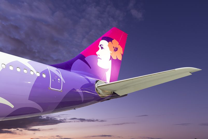 Hawaiian Airlines Pualani logo on the Aircraft tail