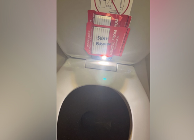 The parents of a teenage girl who was secretly videoed in the lavatory during an American Airlines (AA) flight have shared an image they claim shows an iPhone attached to a toilet seat.