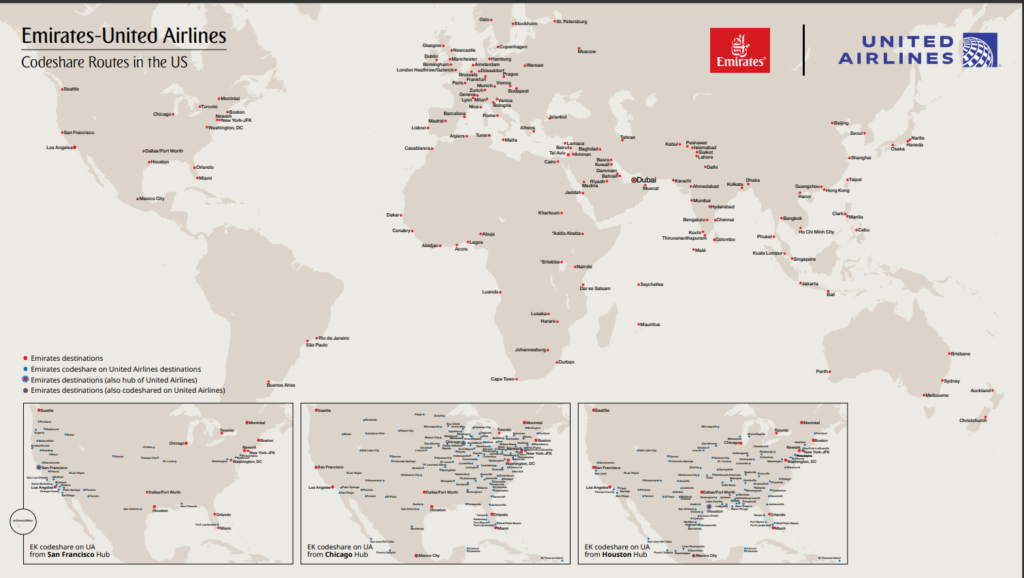 UAE-based carrier Emirates (EK) has announced a significant expansion of its codeshare collaboration with US-based United (UA) Airlines, encompassing nine additional destinations in Mexico.