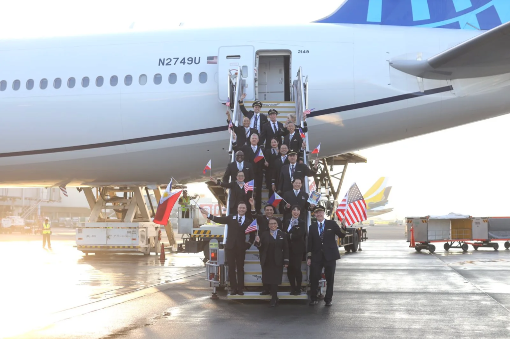 United Airlines (UA) flight UA191 made history by landing in Manila, marking the first-ever nonstop flight by a United States carrier from the continental US to the Philippines.