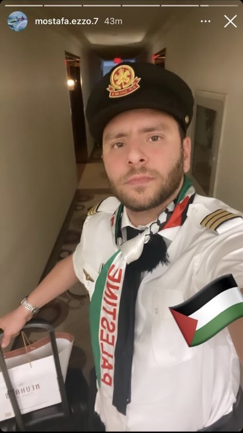 Air Canada (AC) has suspended a pilot who was operating a Montreal-based Boeing 787 while wearing pro-Palestinian colours in uniform.