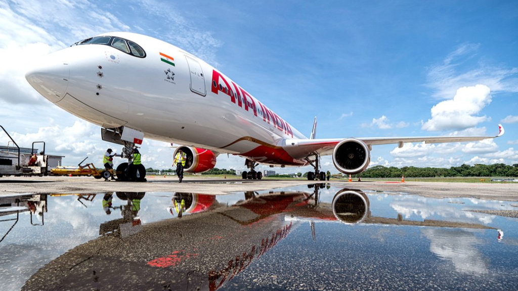 Air India (AI) inaugural Airbus A350 aircraft is currently on a global journey, having flown from Asia to Europe in anticipation of its integration into the airline's fleet.