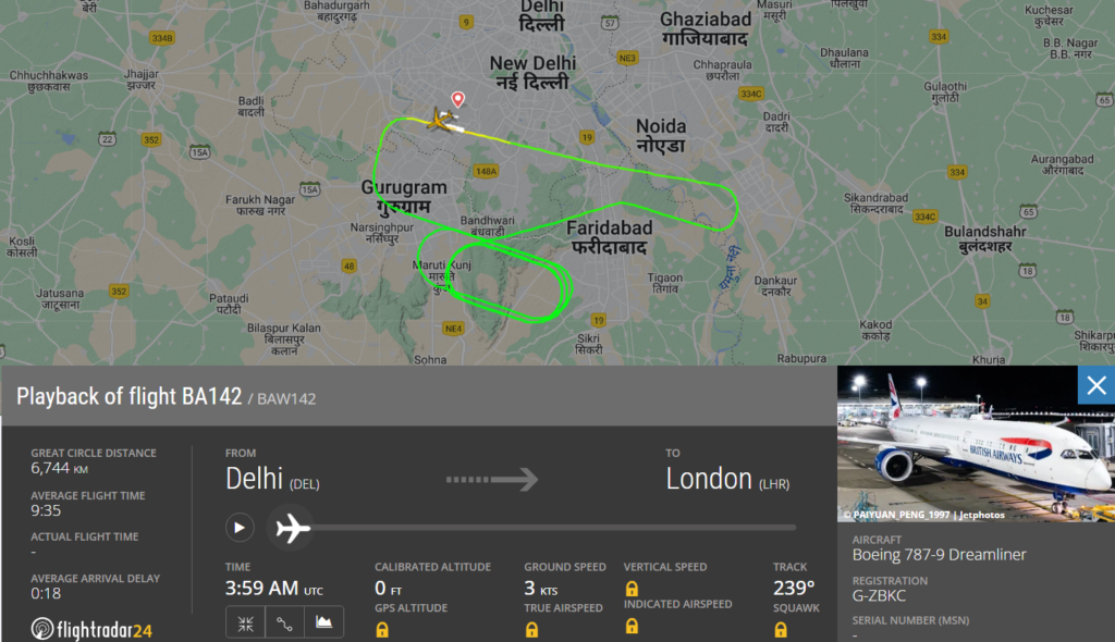 British Airways Flight Makes An Emergency Landing at New Delhi