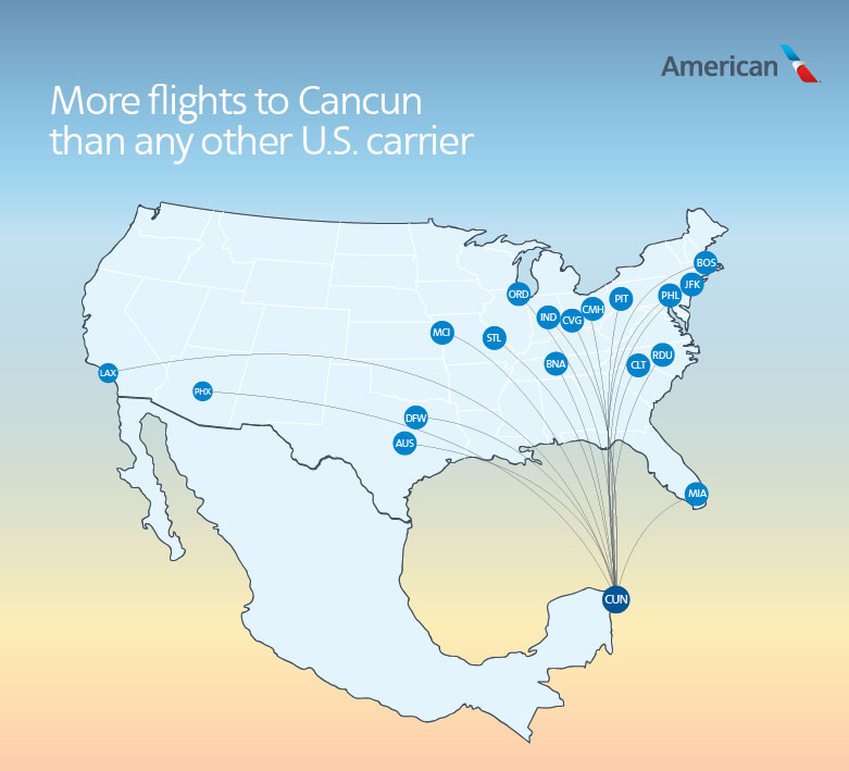 American Airlines (AA) is set to assist travelers in escaping winter weather with the highest number of flights among U.S. carriers to the enchanting destinations of Cancun, Mexico.