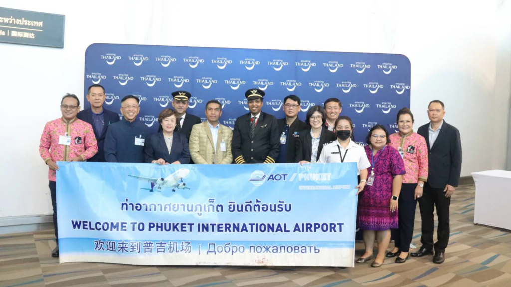 The Tourism Authority of Thailand (TAT) organized a special airport ceremony to celebrate the inaugural flight from Delhi (DEL) to Phuket (HKT) by Tata-owned Air India (AI).