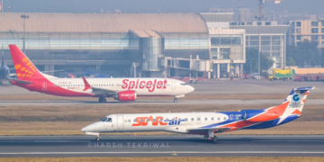 Star Air and SpiceJet at Jaipur Airport