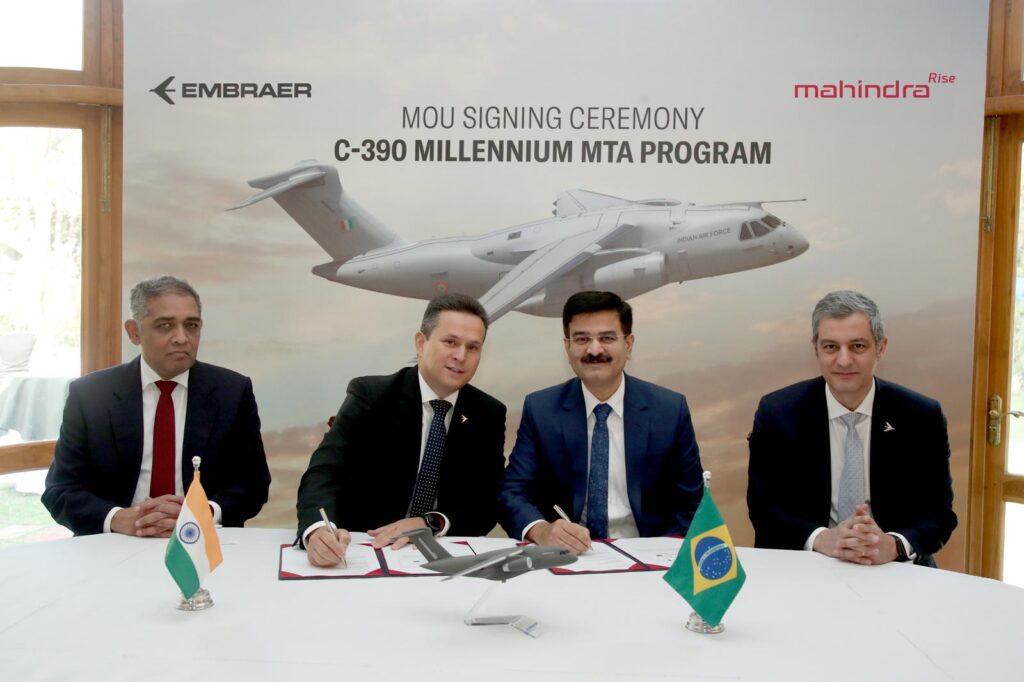 Embraer and Mahindra announce collaboration on the C-390 Millennium Medium Transport Aircraft in India
