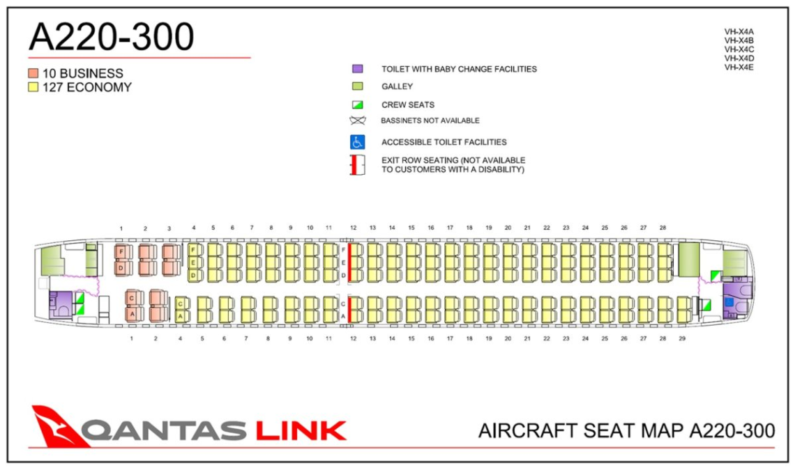 Qantas Unveils New Airbus A220 Business and Economy Cabins - Aviation A2Z