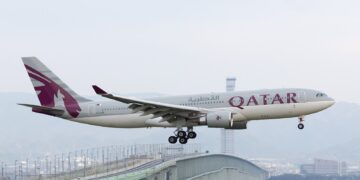 Qatar Airways A330 Landing at Osaka Kansai in Japan