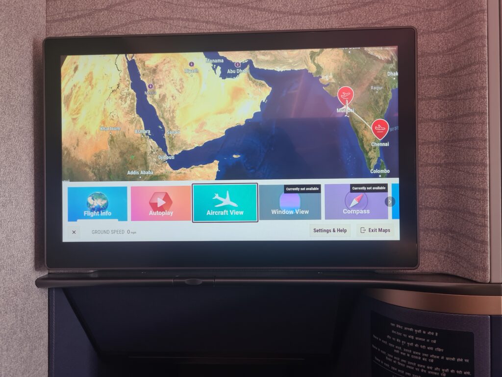 Air India A350 Flight Display and Cameras