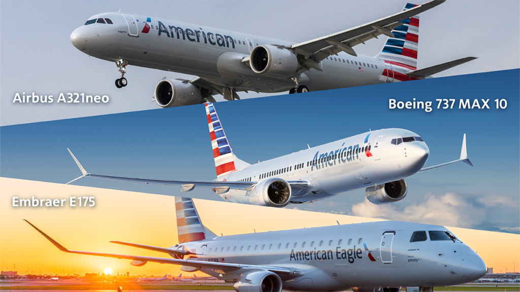 American Airlines Orders 85 Airbus A321neo, 85 Boeing 737 MAX 10 and 90 Embraer E175