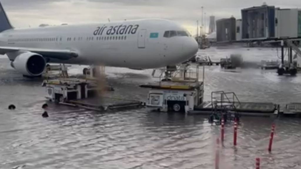 Video clips circulating on social media depict Dubai International Airport (DXB) inundated with water following heavy rain and thunderstorms in the UAE.