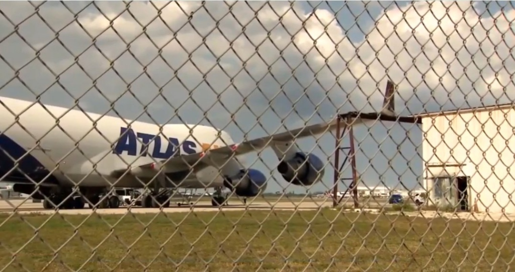 According to reports, Atlas Air (5Y) Boeing 747 operating flight to Miami (MIA) was diverted to Fort Lauderdale (FLL), and while taxiing wing tip collided with one of the Hangar structures.