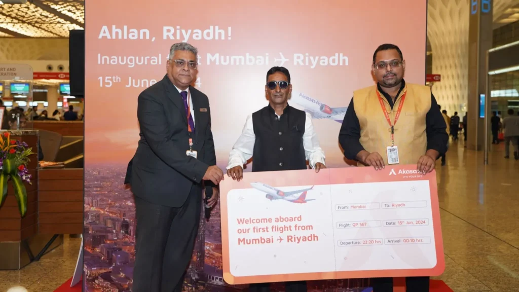 Akasa Air Inaugurates New Flight from Mumbai to Riyadh