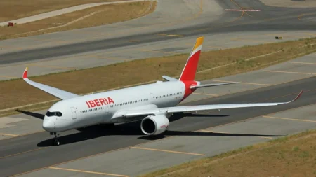 Iberia Airbus A350 Hits the Pole on the Ground at Peru Airport